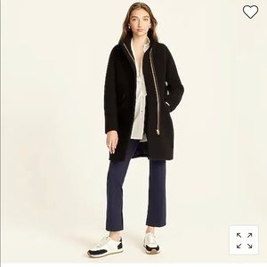 J.Crew cocoon coat in Italian stadium cloth wool- black